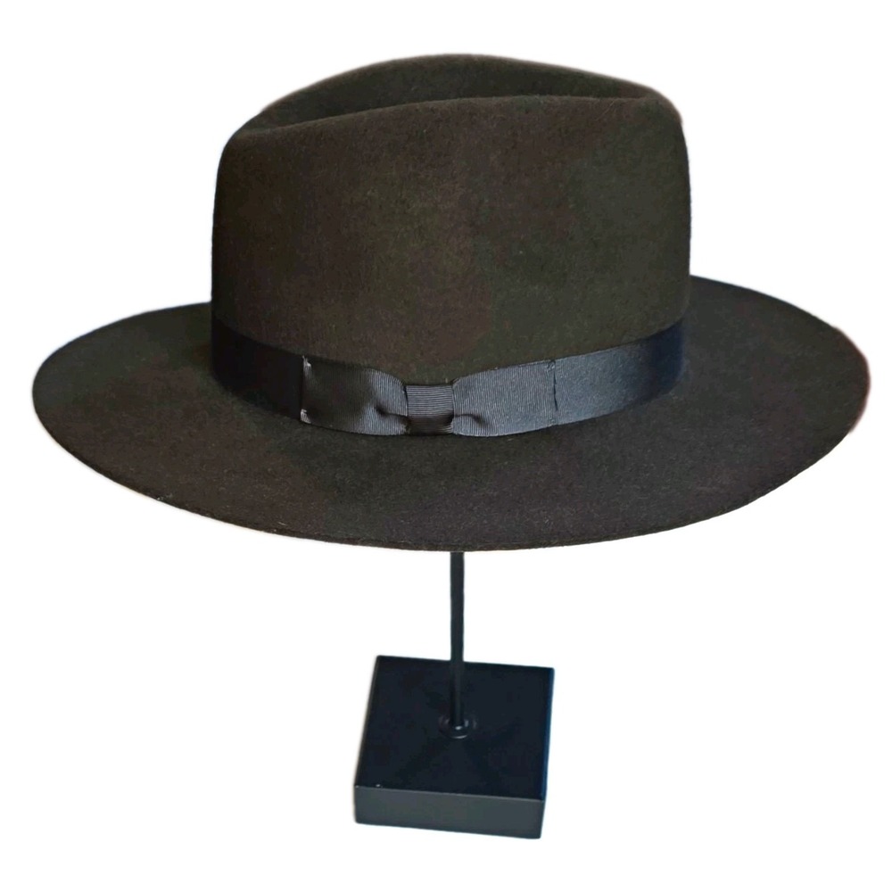 Lack of Color Olive Green Wool Rancher Fedora Hat - Size M 57cm